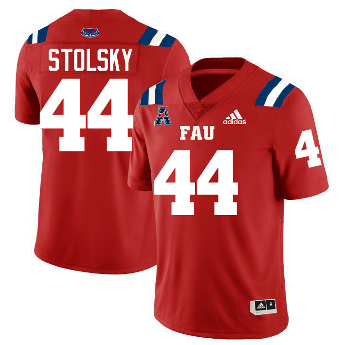 #44 Tyler Stolsky FAU Jersey,Florida Atlantic Owls Football Jersey,Uniforms,Gears-Red